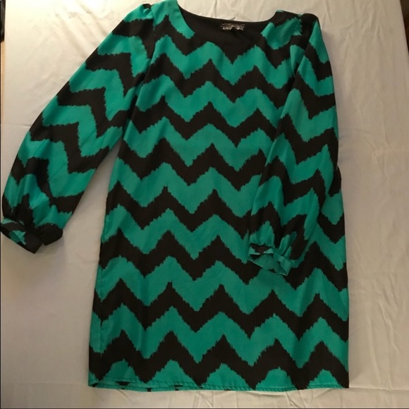 Teal boho chevron dress - Picture 3 of 8
